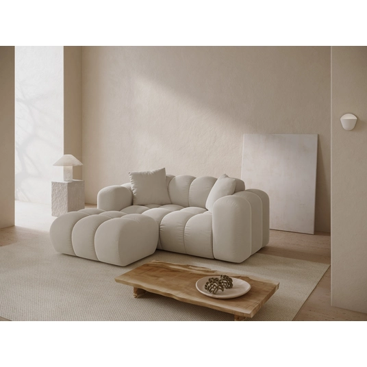 Velvet Left Corner Sofa, "Treno", 2 Seats, 180x164x70 Made in Europe