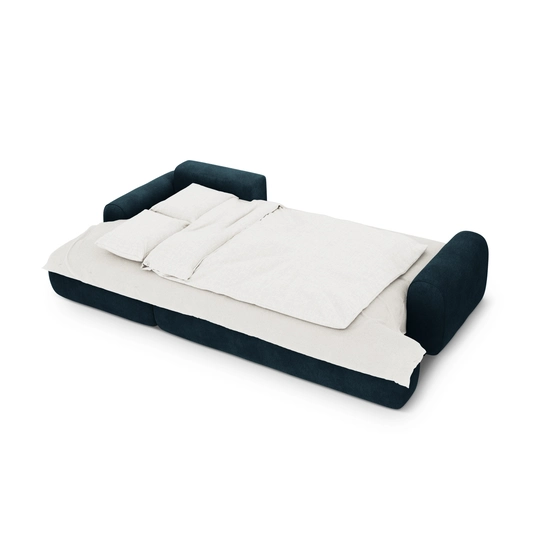 Velvet Left Corner Sofa With Bed Function And Box, "Calma", 3 Seats, 275x142x84 Made in Europe