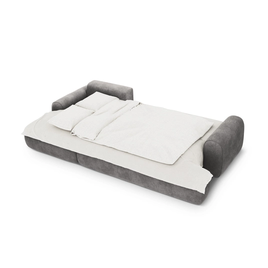 Velvet Left Corner Sofa With Bed Function And Box, "Calma", 3 Seats, 275x142x84 Made in Europe