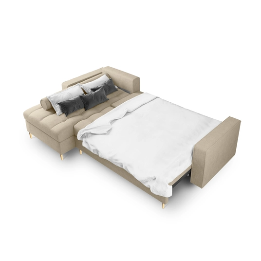 Left Corner Sofa With Bed Function And Box, "Aspen", 5 Seats, 240x175x96 Made in Europe