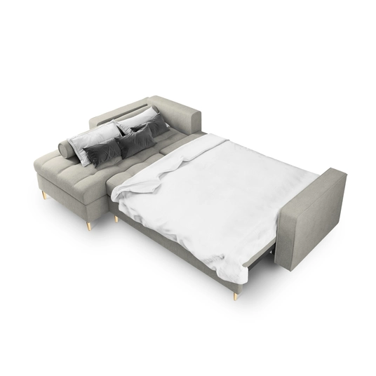 Left Corner Sofa With Bed Function And Box, "Aspen", 5 Seats, 240x175x96 Made in Europe