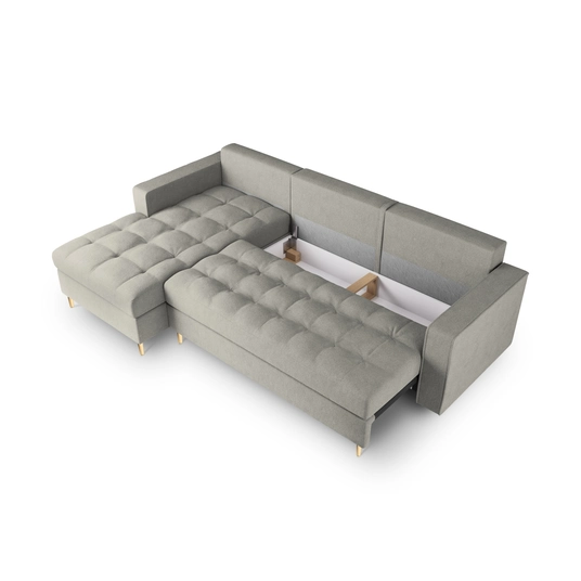 Left Corner Sofa With Bed Function And Box, "Aspen", 5 Seats, 240x175x96 Made in Europe