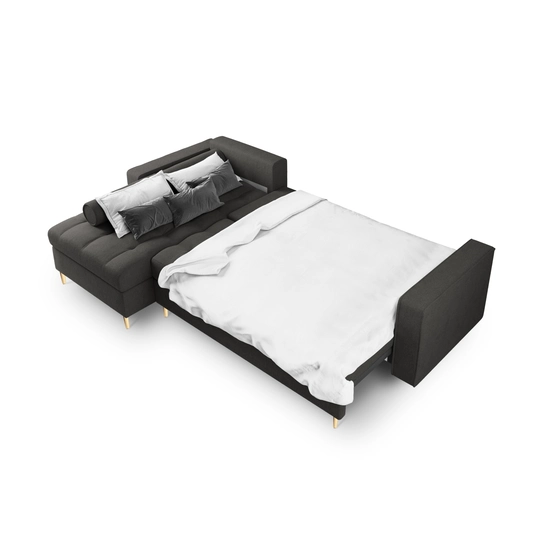 Left Corner Sofa With Bed Function And Box, "Aspen", 5 Seats, 240x175x96 Made in Europe