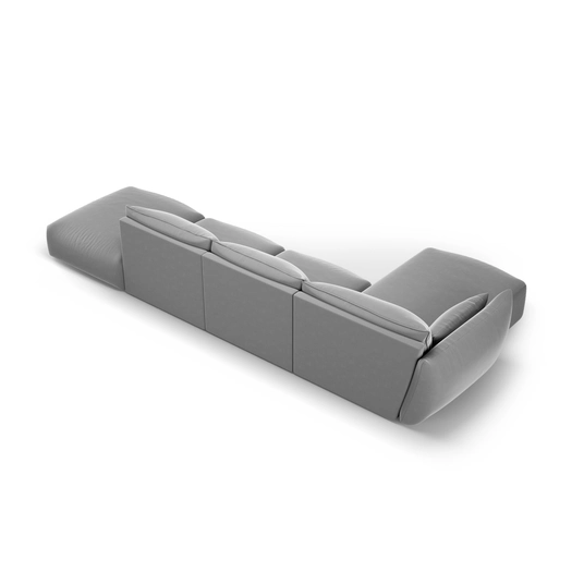 Velvet Left Corner Sofa, "Matera", 5 Seats, 364x171x85 Made in Europe