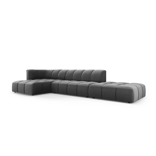 Velvet Modular Left Corner Sofa, "Moritz", 5 Seats, 323x160x70 Made in Europe