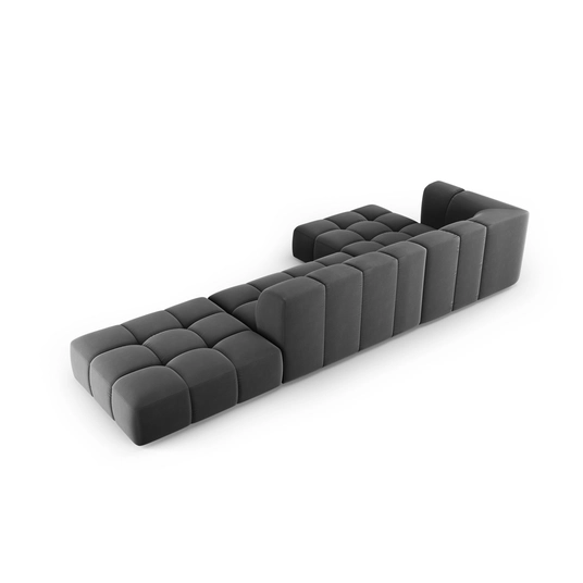 Velvet Modular Left Corner Sofa, "Moritz", 5 Seats, 323x160x70 Made in Europe