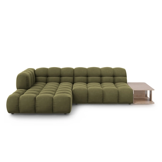 Velvet Modular Left Corner Sofa, "Sky", 4 Seats, 297x162x70 Made in Europe