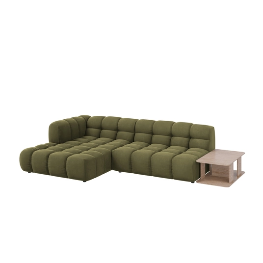 Velvet Modular Left Corner Sofa, "Sky", 4 Seats, 297x162x70 Made in Europe