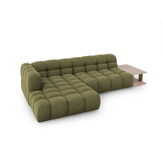 Velvet Modular Left Corner Sofa, "Sky", 4 Seats, 297x162x70 Made in Europe
