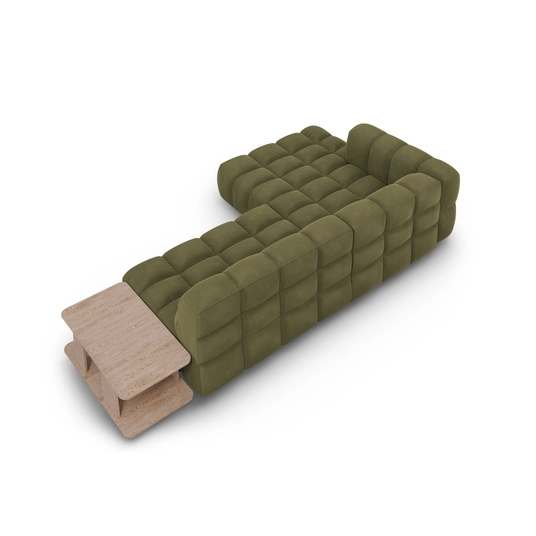 Velvet Modular Left Corner Sofa, "Sky", 4 Seats, 297x162x70 Made in Europe