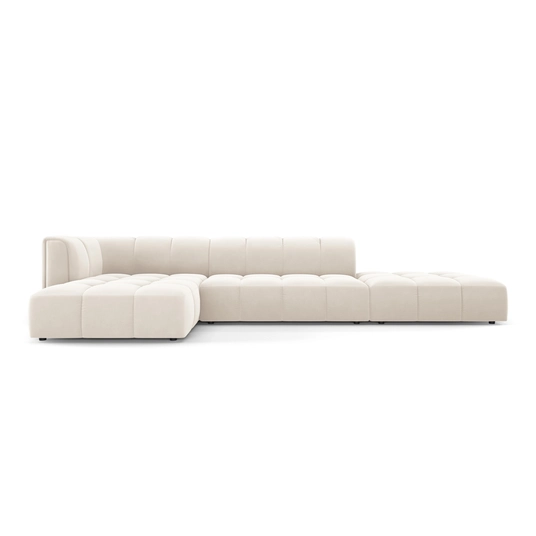 Velvet Modular Left Corner Sofa, "Moritz", 5 Seats, 323x160x70 Made in Europe
