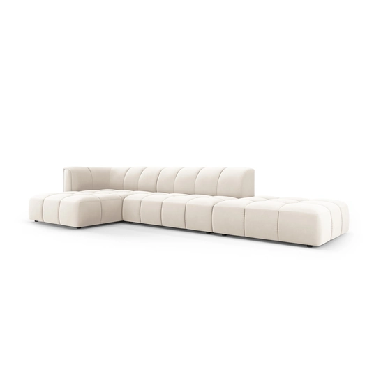 Velvet Modular Left Corner Sofa, "Moritz", 5 Seats, 323x160x70 Made in Europe