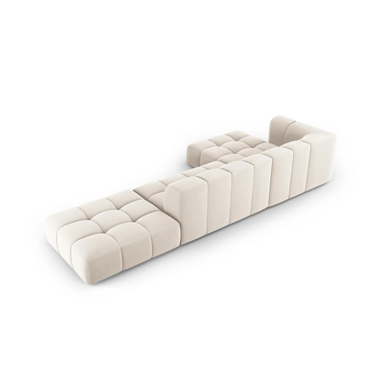 Velvet Modular Left Corner Sofa, "Moritz", 5 Seats, 323x160x70 Made in Europe
