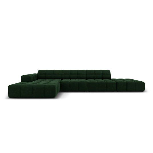 Velvet Left Corner Sofa, "Chicago", 5 Seats, 341x166x70 Made in Europe