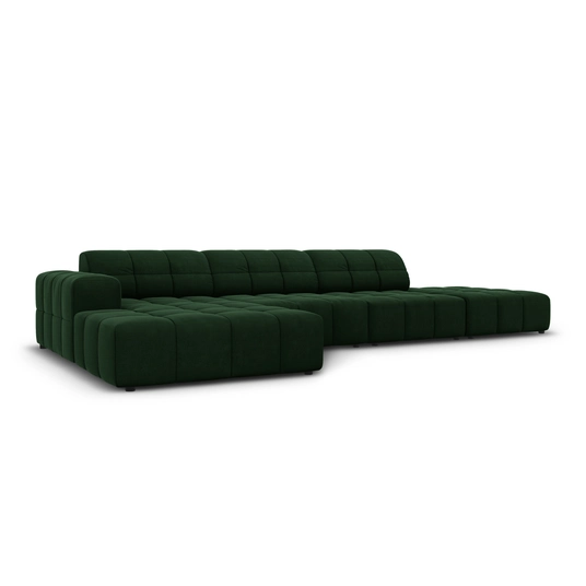 Velvet Left Corner Sofa, "Chicago", 5 Seats, 341x166x70 Made in Europe