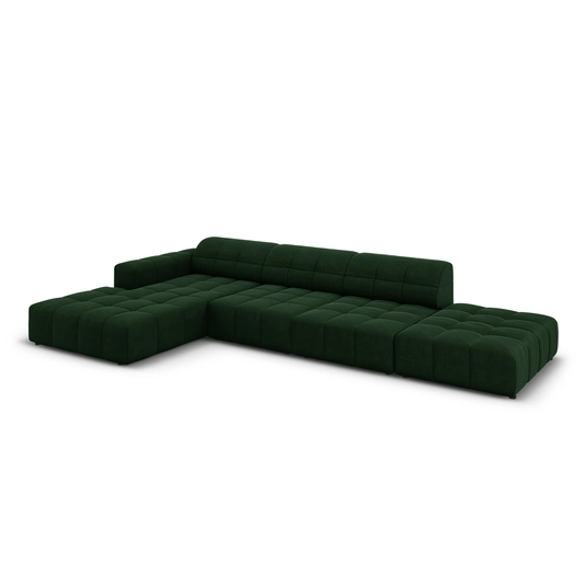 Velvet Left Corner Sofa, "Chicago", 5 Seats, 341x166x70 Made in Europe