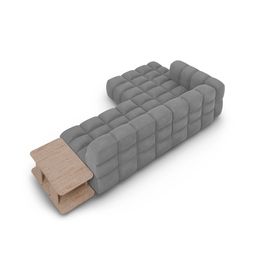 Velvet Modular Left Corner Sofa, "Sky", 4 Seats, 297x162x70 Made in Europe