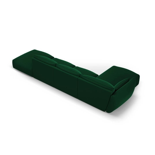 Velvet Left Corner Sofa, "Matera", 5 Seats, 364x171x85 Made in Europe