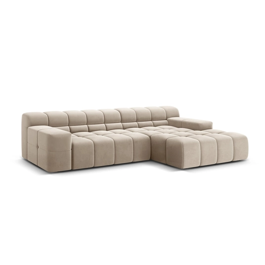 Velvet Right Corner Sofa, "Hawaii", 3 Seats, 270x160x75 Made in Europe