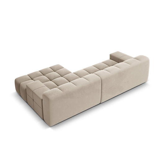 Velvet Right Corner Sofa, "Hawaii", 3 Seats, 270x160x75 Made in Europe