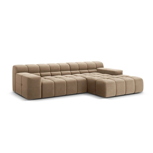 Velvet Right Corner Sofa, "Hawaii", 3 Seats, 270x160x75 Made in Europe