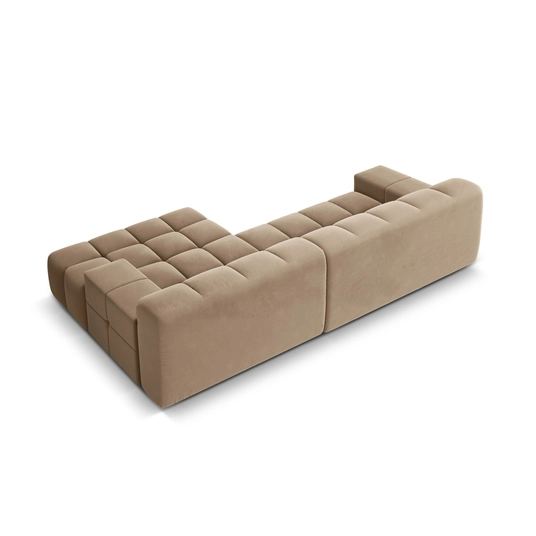 Velvet Right Corner Sofa, "Hawaii", 3 Seats, 270x160x75 Made in Europe