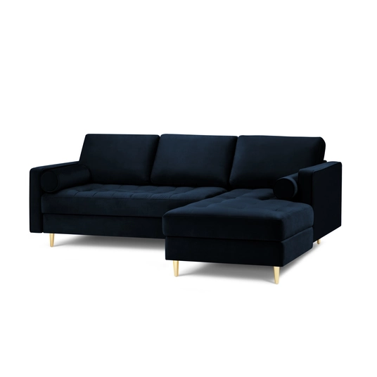 Velvet Right Corner Sofa, "Aspen", 4 Seats, 236x170x90 Made in Europe
