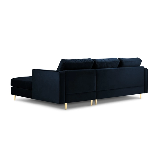 Velvet Right Corner Sofa, "Aspen", 4 Seats, 236x170x90 Made in Europe