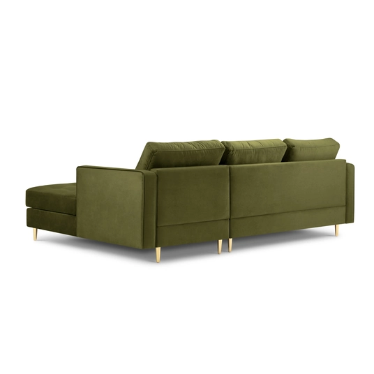 Velvet Right Corner Sofa, "Aspen", 4 Seats, 236x170x90 Made in Europe