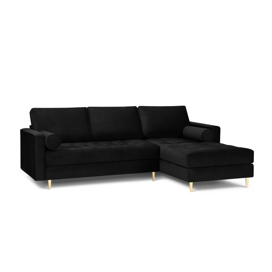 Velvet Right Corner Sofa, "Aspen", 4 Seats, 236x170x90 Made in Europe