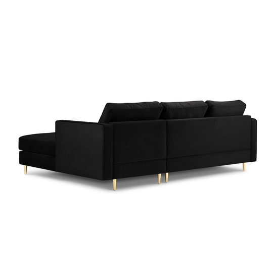 Velvet Right Corner Sofa, "Aspen", 4 Seats, 236x170x90 Made in Europe
