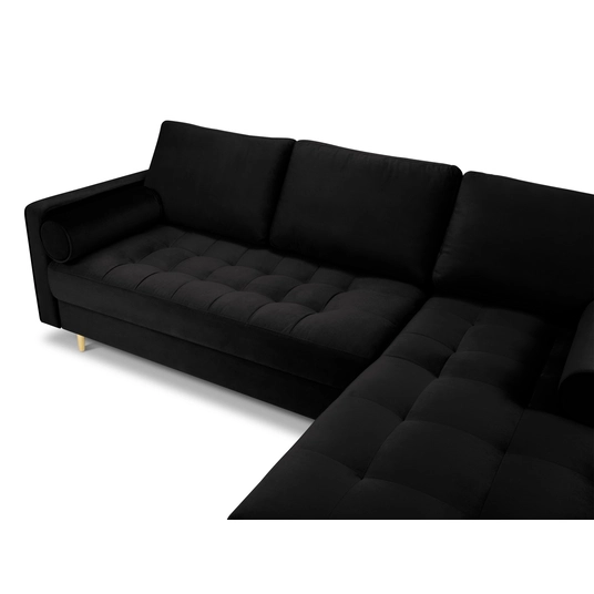 Velvet Right Corner Sofa, "Aspen", 4 Seats, 236x170x90 Made in Europe