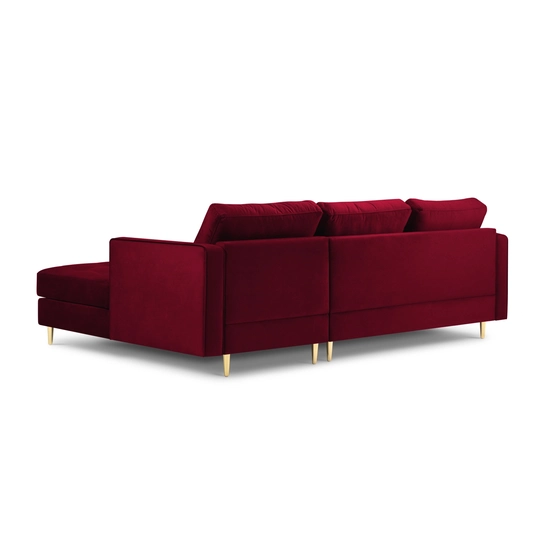 Velvet Right Corner Sofa, "Aspen", 4 Seats, 236x170x90 Made in Europe