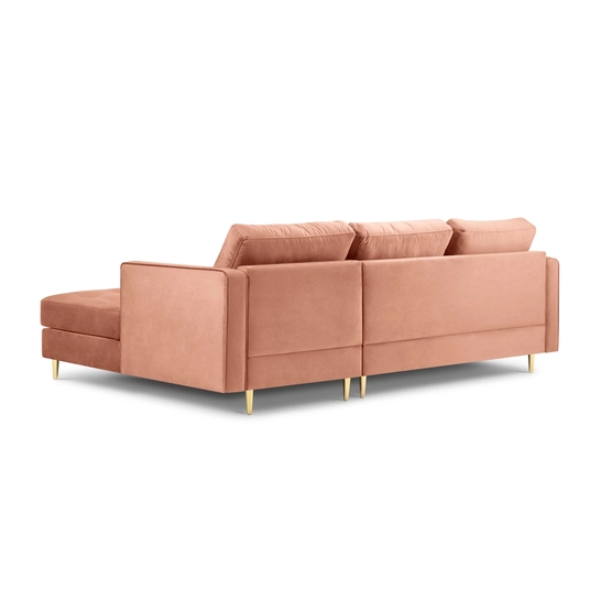 Velvet Right Corner Sofa, "Aspen", 4 Seats, 236x170x90 Made in Europe