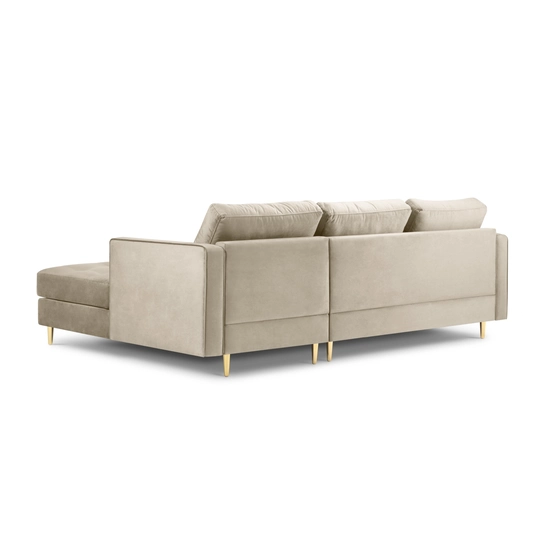 Velvet Right Corner Sofa, "Aspen", 4 Seats, 236x170x90 Made in Europe
