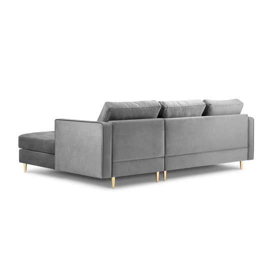 Velvet Right Corner Sofa, "Aspen", 4 Seats, 236x170x90 Made in Europe