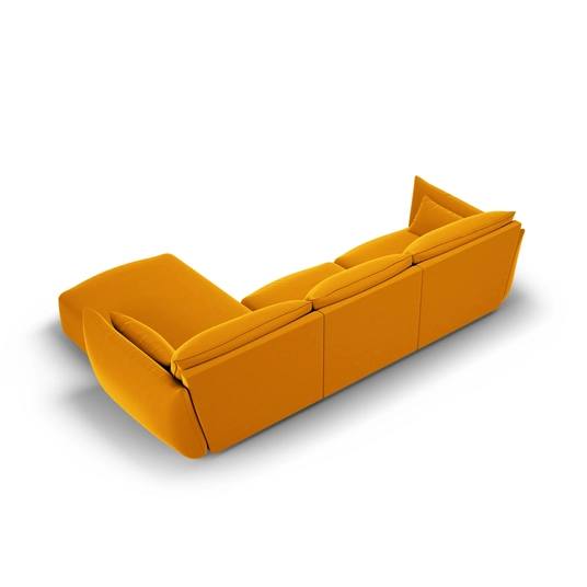 Velvet Right Corner Sofa, "Matera", 4 Seats, 308x171x85 Made in Europe