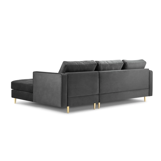 Velvet Right Corner Sofa, "Aspen", 4 Seats, 236x170x90 Made in Europe