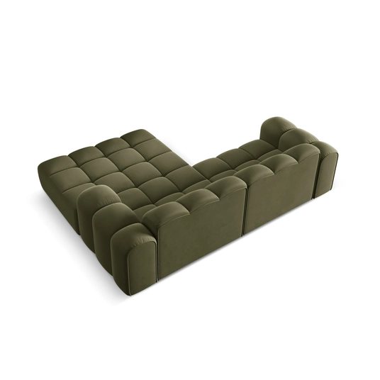 Velvet Right Corner Sofa, "Treno", 3 Seats, 240x184x70 Made in Europe