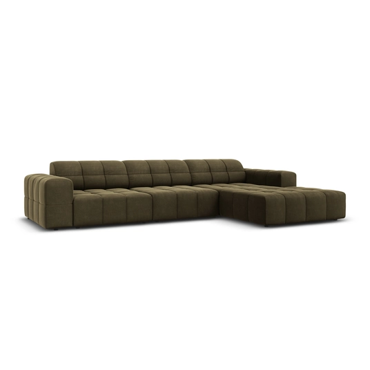 Velvet Right Corner Sofa, "Chicago", 4 Seats, 284x166x70 Made in Europe