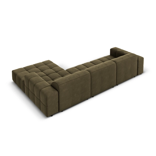 Velvet Right Corner Sofa, "Chicago", 4 Seats, 284x166x70 Made in Europe