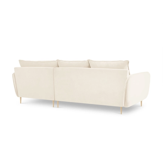 Velvet Right Corner Sofa, "Vienna", 5 Seats, 255x170x95 Made in Europe