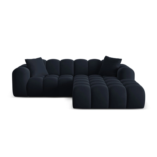Velvet Right Corner Sofa, "Treno", 3 Seats, 240x184x70 Made in Europe
