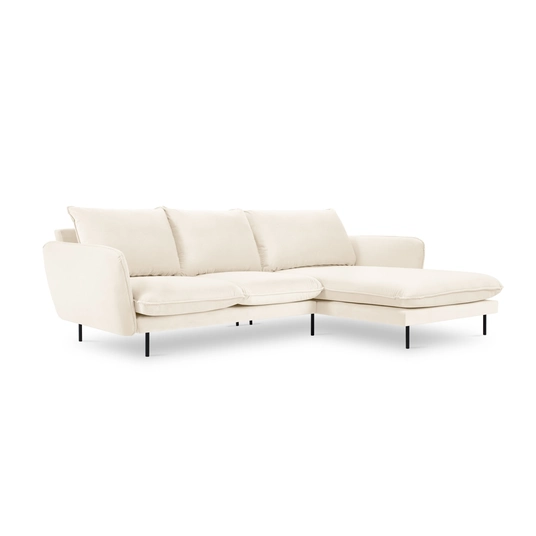 Velvet Right Corner Sofa, "Vienna", 5 Seats, 255x170x95 Made in Europe