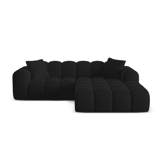 Velvet Right Corner Sofa, "Treno", 3 Seats, 240x184x70 Made in Europe