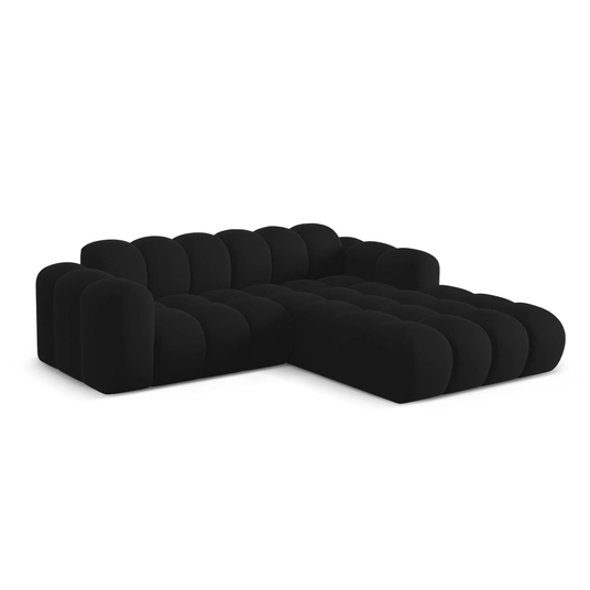 Velvet Right Corner Sofa, "Treno", 3 Seats, 240x184x70 Made in Europe