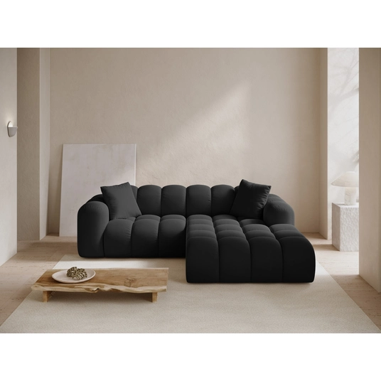 Velvet Right Corner Sofa, "Treno", 3 Seats, 240x184x70 Made in Europe