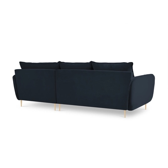 Velvet Right Corner Sofa, "Vienna", 5 Seats, 255x170x95 Made in Europe