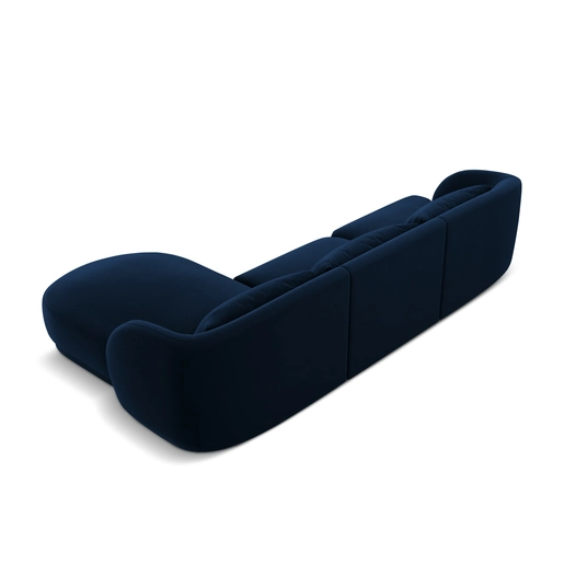 Velvet Right Corner Sofa, "Tulum", 4 Seats, 255x156x70 Made in Europe