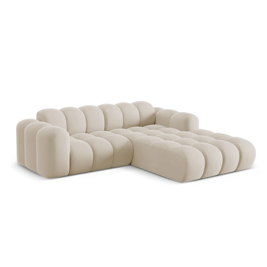 Velvet Right Corner Sofa, "Treno", 3 Seats, 240x184x70 Made in Europe